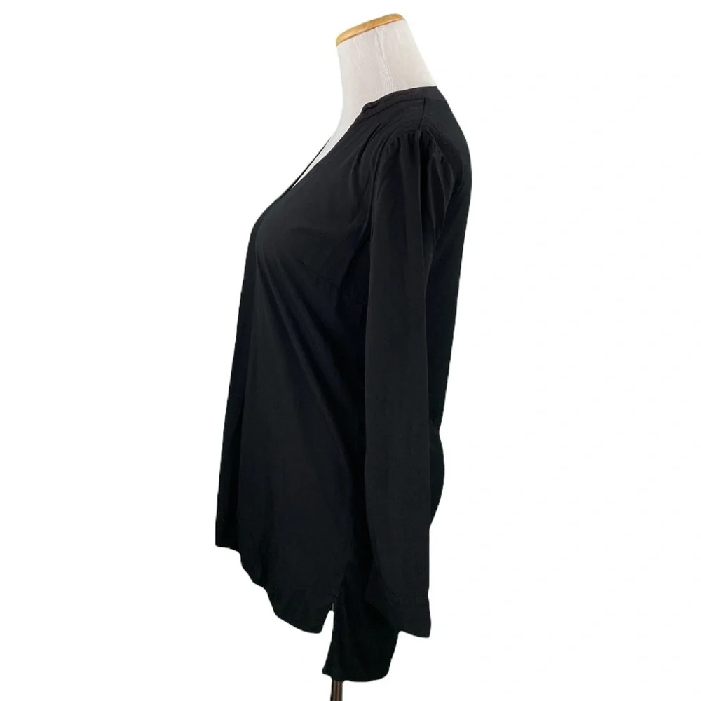 Splendid Classic Black Oversized V-Neck Blouse - Picture 7 of 10